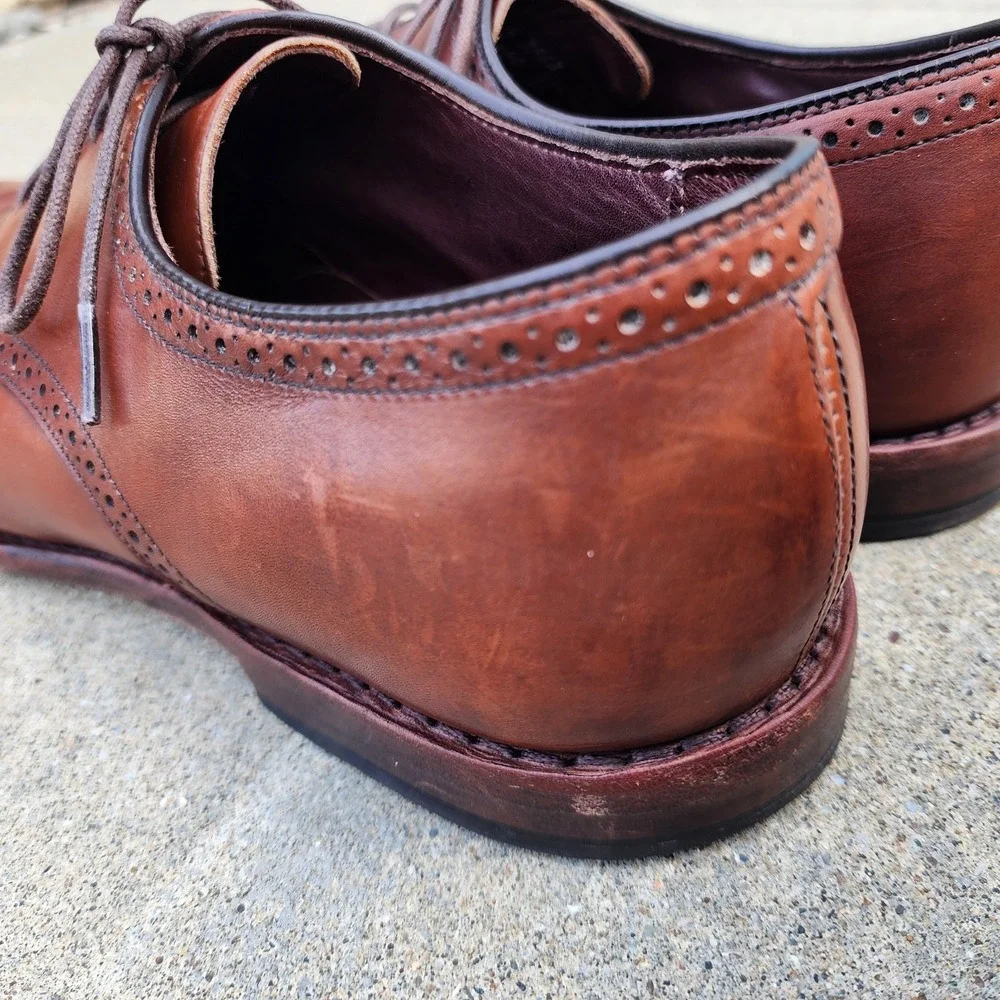 ALLEN EDMONDS CLARKSTON - Mens 12 D - Brown Derby Brogue USA Dress Shoes Preppy